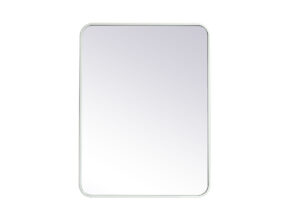 Soft corner metal rectangular mirror 24x32 inch in White
