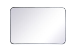Soft corner metal rectangular mirror 24x36 inch in Silver