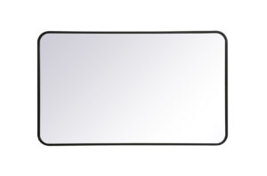 Soft corner metal rectangular mirror 24x40 inch in Black