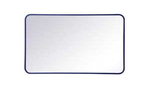 Soft corner metal rectangular mirror 24x40 inch in Blue