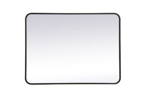 Soft corner metal rectangular mirror 27x36 inch in Black