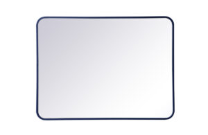 Soft corner metal rectangular mirror 27x36 inch in Blue
