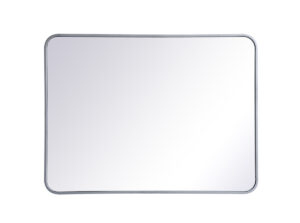 Soft corner metal rectangular mirror 27x36 inch in Silver