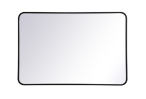 Soft corner metal rectangular mirror 27x40 inch in Black