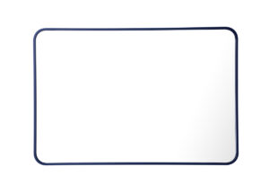 Soft corner metal rectangular mirror 27x40 inch in Blue