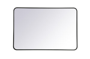 Soft corner metal rectangular mirror 28x42 inch in Black