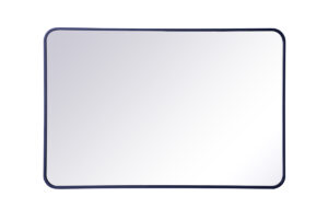 Soft corner metal rectangular mirror 28x42 inch in Blue