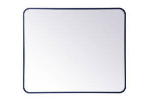 Soft corner metal rectangular mirror 30x36 inch in Blue