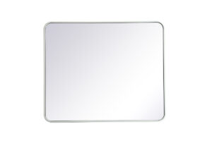 Soft corner metal rectangular mirror 30x36 inch in White