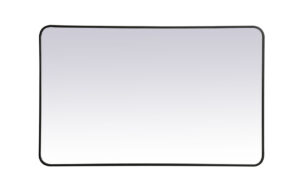 Soft corner metal rectangular mirror 30x48 inch in Black
