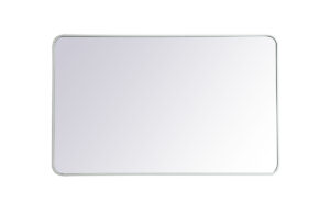 Soft corner metal rectangular mirror 30x48 inch in White