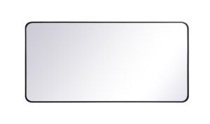 Soft corner metal rectangular mirror 30x60 inch in Black