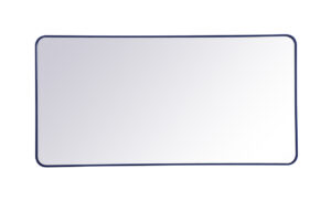 Soft corner metal rectangular mirror 30x60 inch in Blue