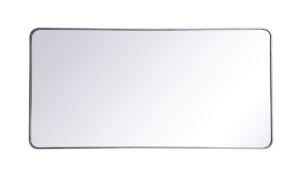Soft corner metal rectangular mirror 30x60 inch in Silver