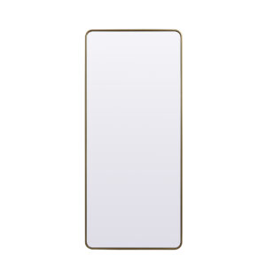 Soft Corner Metal Rectangle Mirror 32x72 Inch in Brass