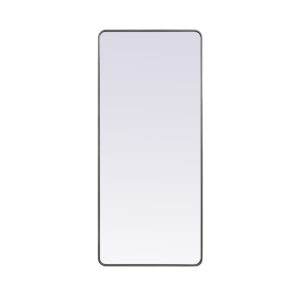 Soft Corner Metal Rectangle Mirror 32x72 Inch in Silver