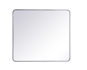 Soft corner metal rectangular mirror 36x40 inch in Silver