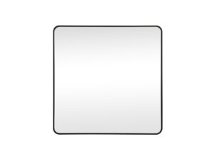 Soft corner metal square mirror 42x42 inch in Black