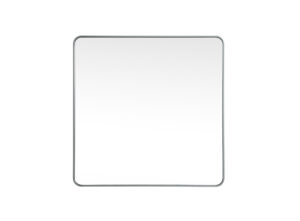 Soft corner metal square mirror 42x42 inch in Silver