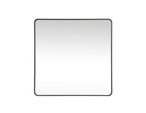 Soft corner metal square mirror 48x48 inch in Black
