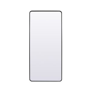 Soft Corner Metal Rectangle Full Length Mirror 32x72 Inch in Black