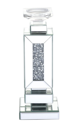 13.5 inch tall Crystal Candleholder Silver Royal Cut Crystal