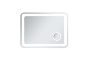 Lux 27in x 36in Hardwired LED mirror with magnifier and color changing temperature 3000K/4200K/6000K