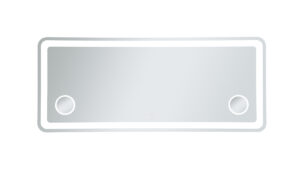 Lux 30in x 72in Hardwired LED mirror with magnifier and color changing temperature 3000K/4200K/6000K
