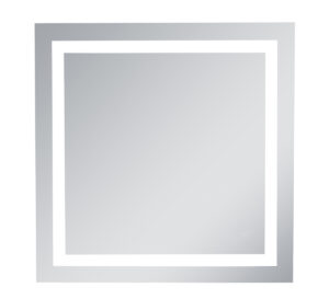 LED Hardwired Mirror Square W28 H28 Dimmable 5000K