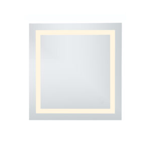 LED Hardwired Mirror Square W28 H28 Dimmable 3000K