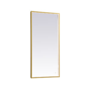 Pier 20x40 inch LED mirror with adjustable color temperature 3000K/4200K/6400K in brass