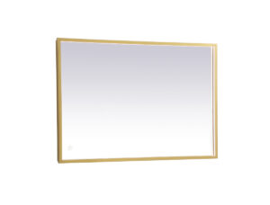 Pier 24x36 inch LED mirror with adjustable color temperature 3000K/4200K/6400K in brass