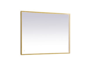 Pier 30x40 inch LED mirror with adjustable color temperature 3000K/4200K/6400K in brass
