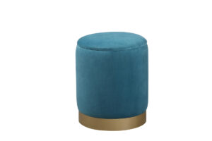 Ozman round 14 inch ottoman in blue
