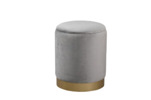 Ozman round 14 inch ottoman in gray