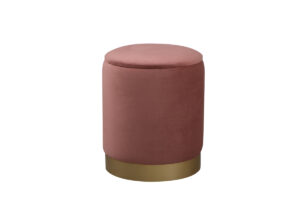 Ozman round 14 inch ottoman in pink