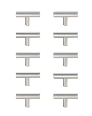Quinn Brushed Nickel T Pull Multipack (set of 10)