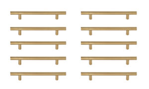 Quinn 5" Center to Center Brass Bar Pull Multipack (set of 10)