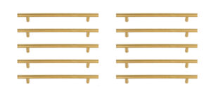 Quinn 7-9/16" Center to Center Brass Bar Pull Multipack (set of 10)