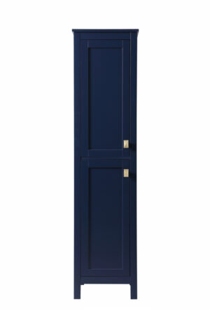 16 Inch Wide Bathroom Linen Storage Freestanding Cabinet In Blue