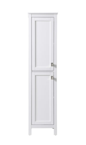 16 Inch Wide Bathroom Linen Storage Freestanding Cabinet In White