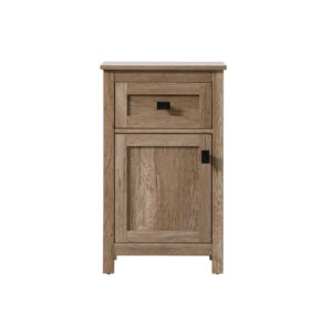 18 Inch Wide Bathroom Storage Freedstanding Cabinet In Natural Oak