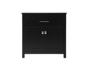 30 Inch Wide Bathroom Storage Freestanding Cabinet In Black