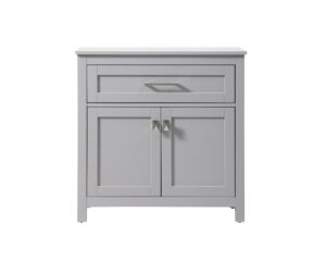 30 Inch Wide Bathroom Storage Freestanding Cabinet In Grey