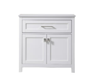 30 Inch Wide Bathroom Storage Freestanding Cabinet In White