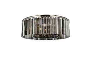 Sydney 10 light polished nickel Flush Mount Silver Shade (Grey) Royal Cut Crystal