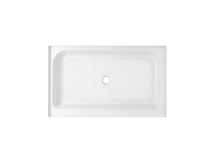 48x32 inch Single threshold shower tray center drain in glossy white