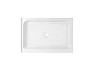 48x36 inch Single threshold shower tray center drain in glossy white