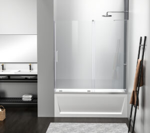 Frameless tub door 60 x 60 Polished Chrome