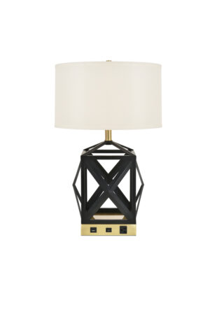Brio Collection 1-Light Black Finish Table Lamp